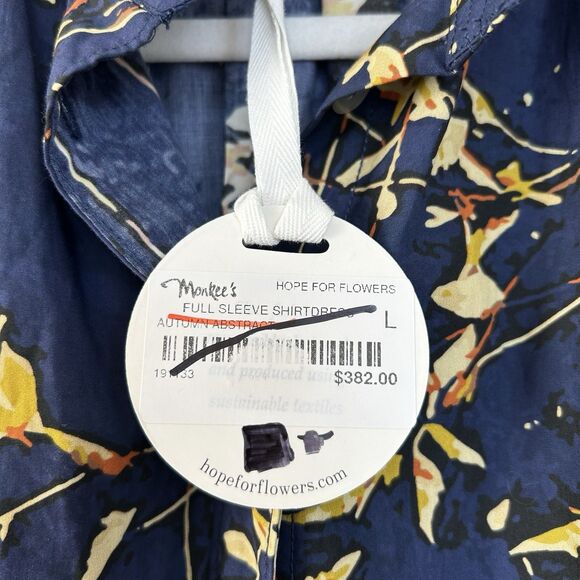 Anthropologie Hope For Flowers Tracy Reese Shirt Dress Full Sleeve Abstract Sz L - Picture 8 of 13